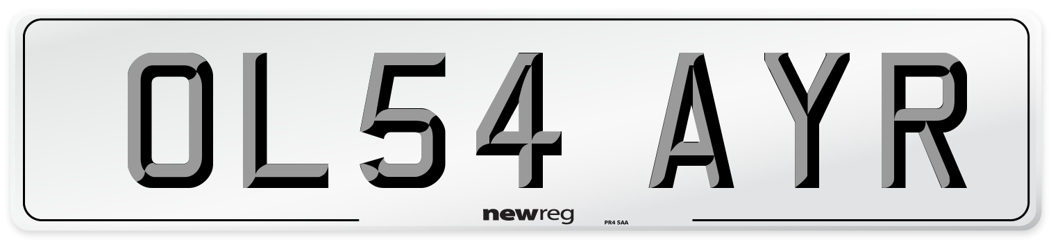 OL54 AYR Number Plate from New Reg